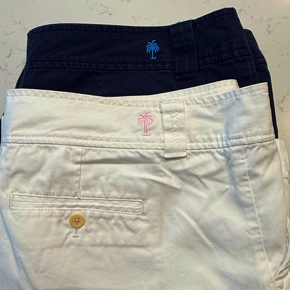 Lilly Pulitzer Pink and Blue Embroidered Women Shorts